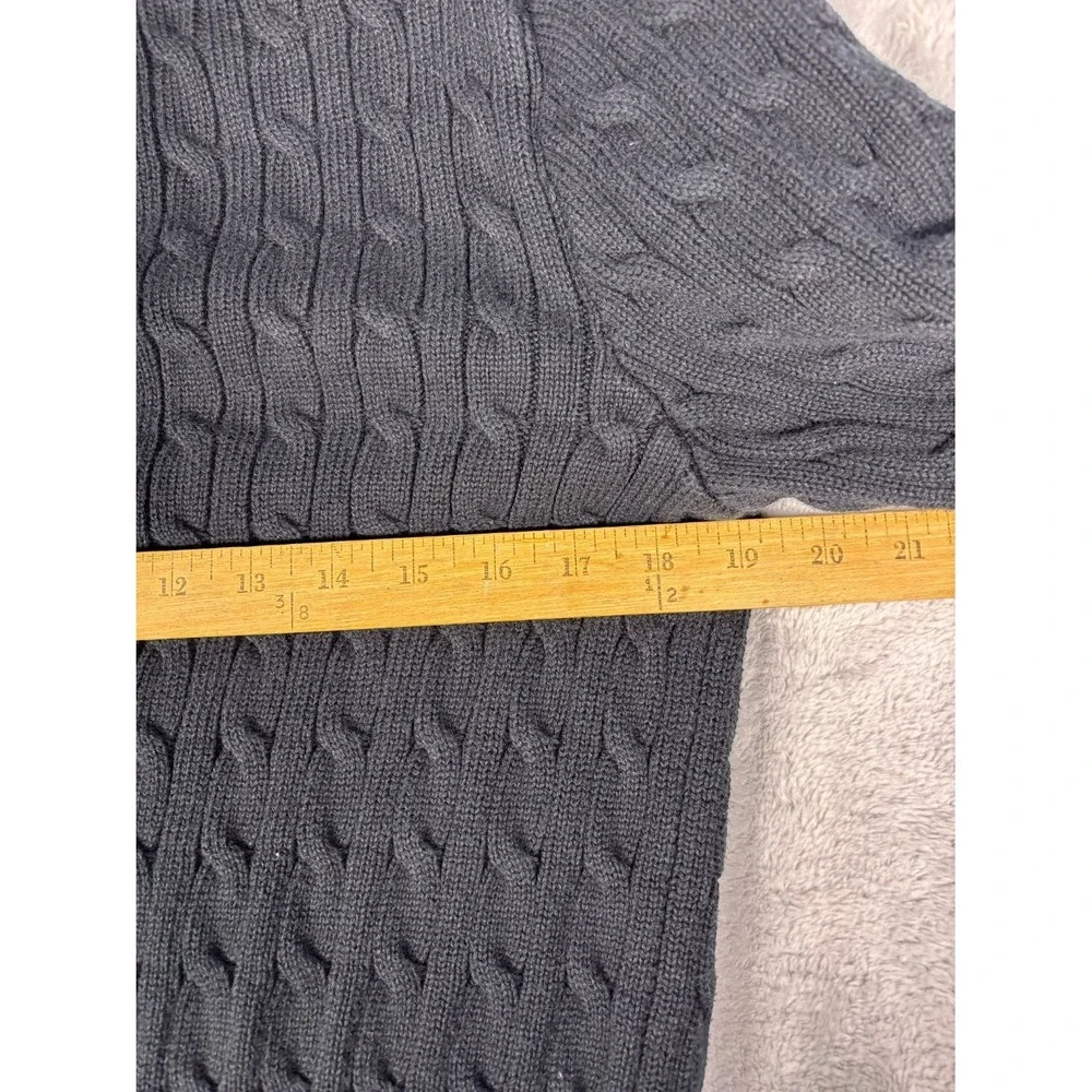 Polo Ralph Lauren Cable Knit Sweater Boys XL Black 18-20 yrs Red Little Pony